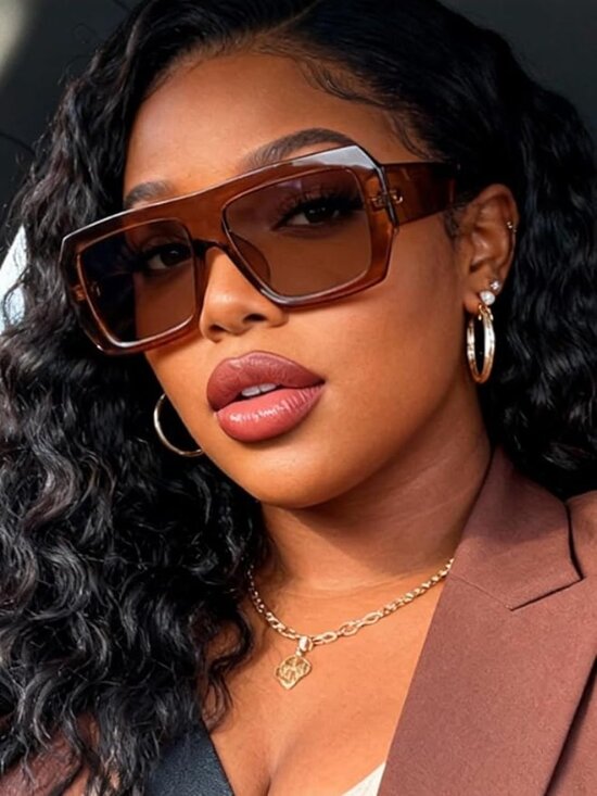 Oversized Thick Frame Sun Glasses